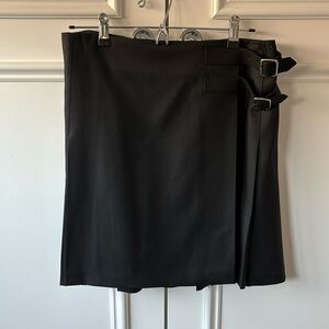 J Crew Black Wool Kilt